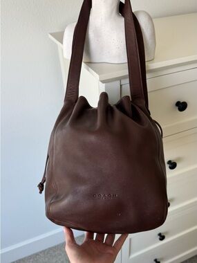 Coach Vintage Lexington 4180 Drawstring Brown Leather Shoulder Bag